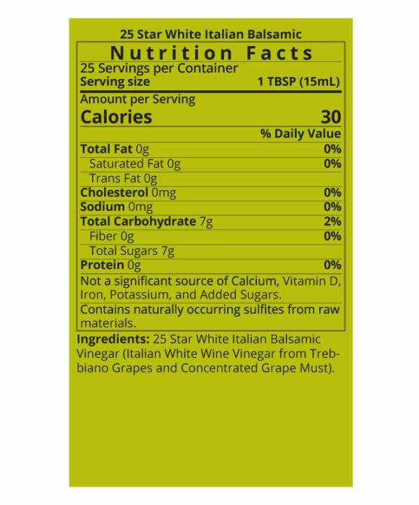 White Balsamic Vinegar Nutrition Facts